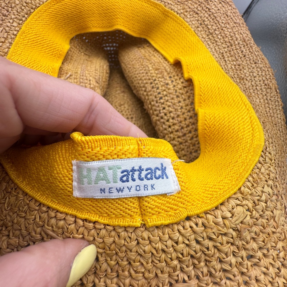 Hat Attack Sun Hat Millie Continental Beach Day Raffia Straw Floppy Wide Brim - Picture 10 of 10